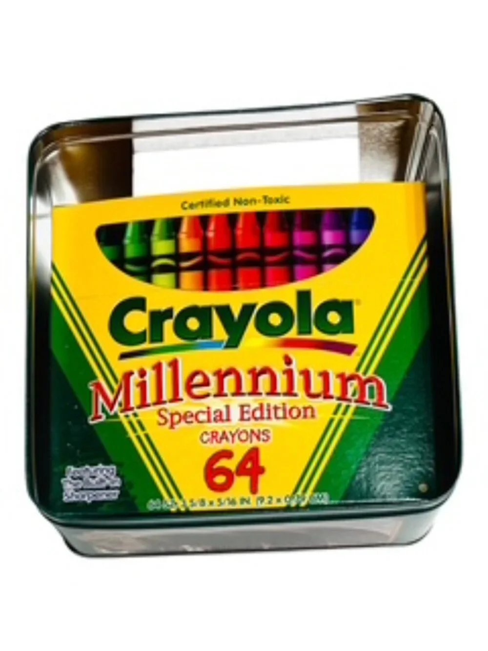 Crayola's Millennium Collector Tin With 64 Crayons And Sharpener, New, USA